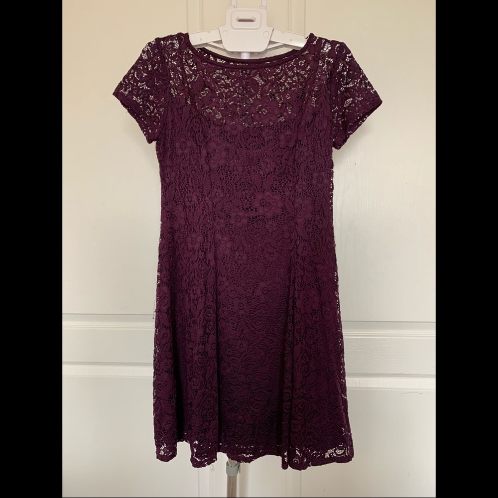 Dark purple lace dress